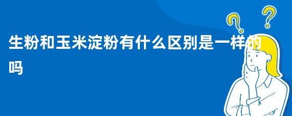 生粉和玉米淀粉有什么区别是一样的吗