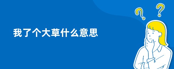 我了个大草什么意思