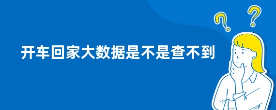 开车回家大数据是不是查不到