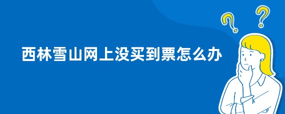 西林雪山网上没买到票怎么办